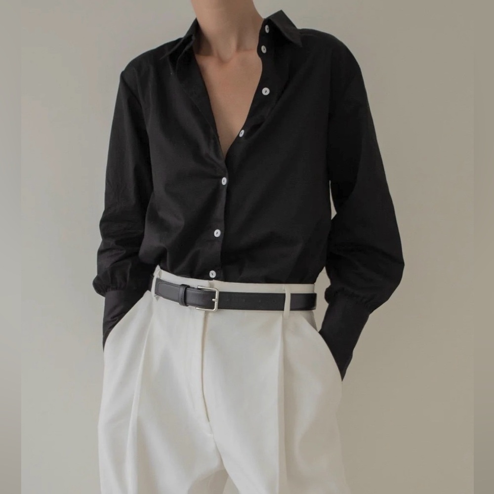 Laude The Label Museo Button Up Satin 100% Cupro Shirt Blouse In Size S - Picture 7 of 11